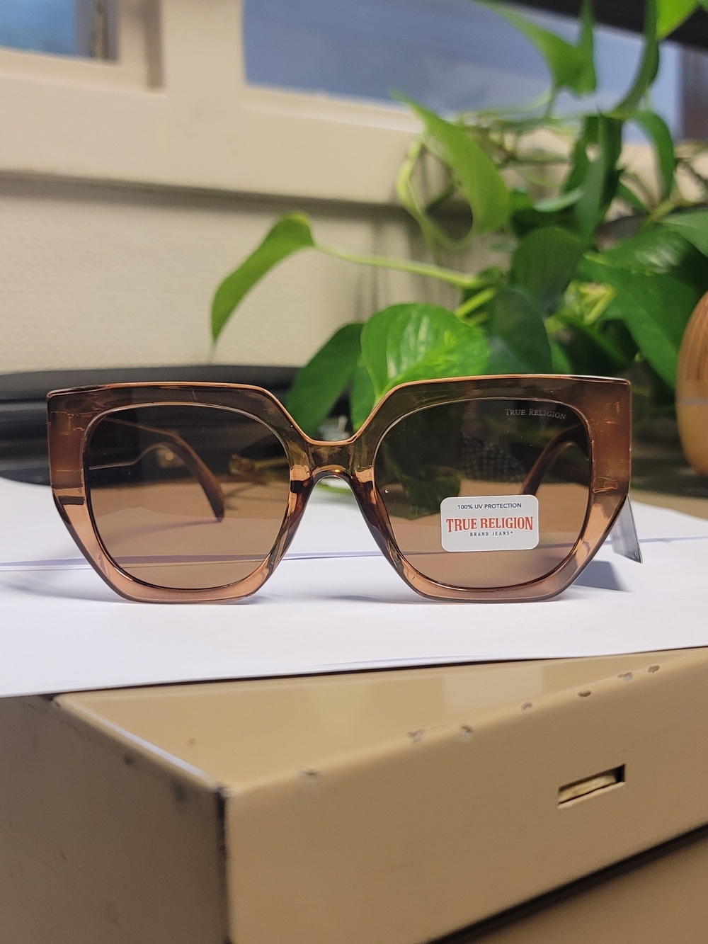 NWT True Religion Brown Square Sunglasses
